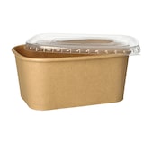 thumbnail of 25 Verpackungsbecher, Pappe rechteckig 1000 ml 7,5 cm x 17,3 cm x 12,3 cm braun