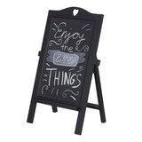 thumbnail of Reclamebord HWC-E51, staand klantenstopper decoratiebord, 66x39x33cm ~ zwart gelakt