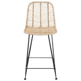 thumbnail of vidaXL Barstuhl 2 pcs Natur 44,5 x 54,5 x 97,5 cm Rattan und Eisen