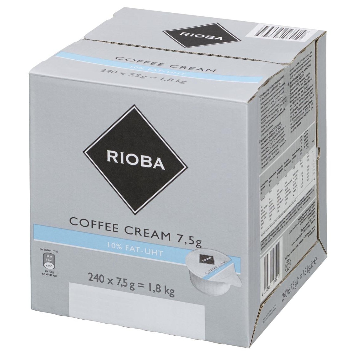 RIOBA Kaffeesahne 10% Fett 240 Portionen x 7,5g (1,8kg)