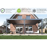 thumbnail of Weide Deluxe Plus | Wand Pergola | Voll Aluminium | 4 x 6 M | Lamellendach anthrazit