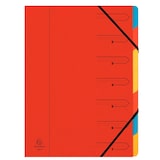 thumbnail of Exacompta - Réf. 54075E - Carton de 12 trieurs dos agrafé - avec élastiques - 7 compartiments - pour A4 - couleur rouge