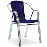thumbnail of Sedie colore blu in alluminio curvato con intreccio. Arredo impilabili per terrazze, interni ed esterni di bar, ristoranti e caffetterie.