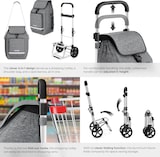 thumbnail of tectake Carro de la compra Shopper 3 en 1 plegable con bolsa térmica compartimentos aluminio gris 41x38.5x88.5-98.5cm 56L