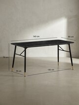 thumbnail of Esszimmertisch 140x80x76 cm Esstisch Schwarz in Marmor-Optik Modern, Küchentisch Klein, Speisetisch Rechteckig, Tisch Esszimmer mit