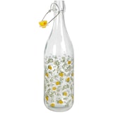 thumbnail of Glazen Beugelfles 1 Liter – Waterfles met Zomers Citroenpatroon – Transparant