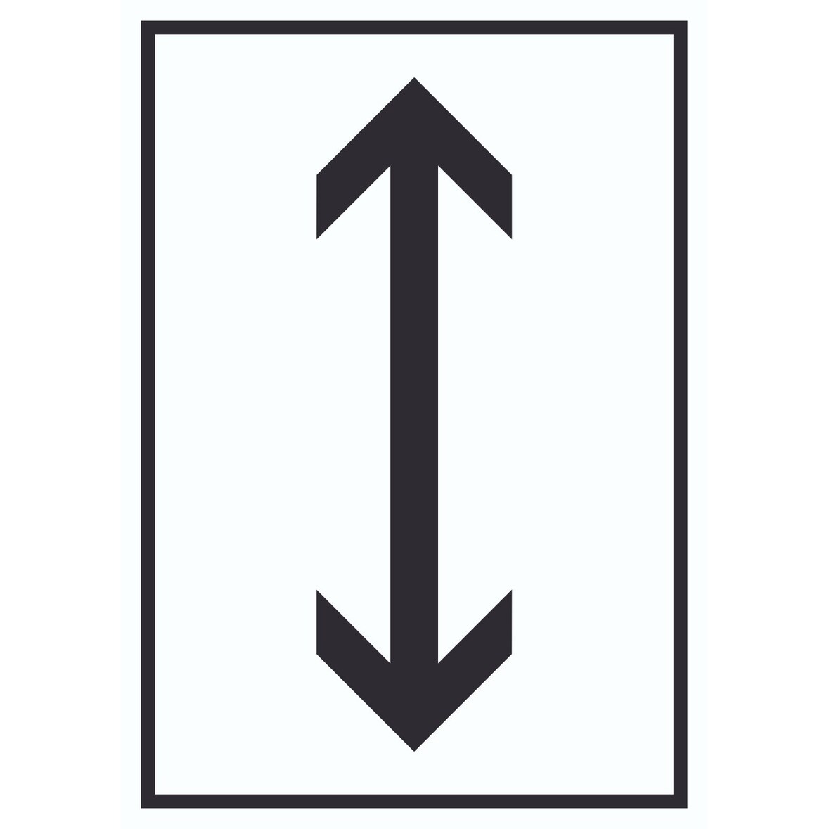 Richtungspfeil hoch runter Schild hochkant schwarz weiss Pfeil A3 (297x420mm)