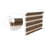 thumbnail of Doppelrollo Duorollo 50 cm breit 150 cm lang schoko braun inkl. Seilzug Fensterrollo Klemmrollo Jalo