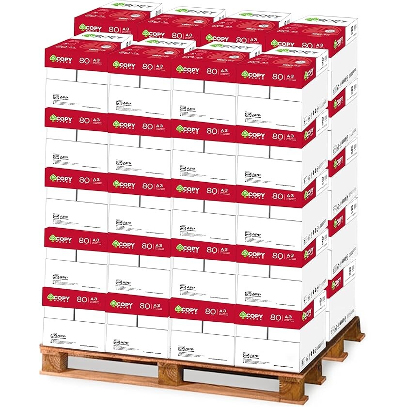 60 cajas con 300 paquetes de 500 Folios (150.000 folios) | DIN A4 y 80 grs | Paquetes para Oficina, Hogar