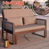 thumbnail of Merax Merax Modulares Gartenmöbel Set, 2-in-1 Sonnenliege & Gartensofa, Kissen & verstellbare Rückenlehne, Grau