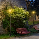 thumbnail of Outsunny farola solar luz solar de exterior con panel solar encendido y apagado automático IP44 para terraza patio 22x22x194 cm negro