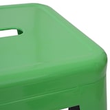 thumbnail of Set di 4 sgabelli da bar HWC-A73, sgabello da bar da banco, design industriale in metallo impilabile ~ verde