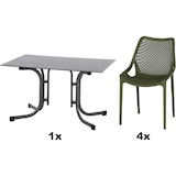 thumbnail of SIENA GARDEN Urban Lights Set 5teilig District gastrotauglich olive mit Tisch Sola 120x80