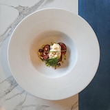 thumbnail of Restootab - Tablero 160x80 diseño mármol blanco cantos latón