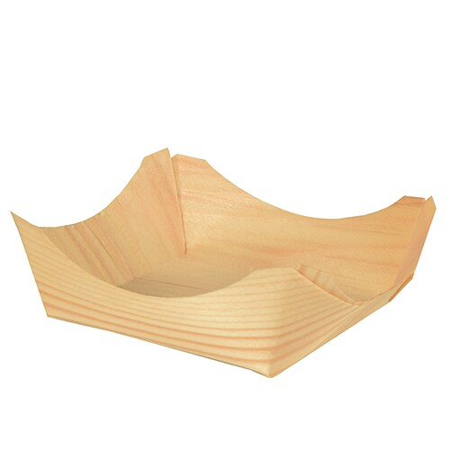 10 X 50 Fingerfood - Schalen, Holz "pure" eckig 3,5 cm x 10 cm x 10 cm
