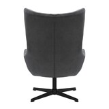 thumbnail of SalesFever Sessel und Hocker Set | mit Drehfunktion | Bezug Cord-Stoff | Beine Metall | B 82 x T 85 x H 106 cm | grau – schwarz