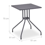 thumbnail of Relaxdays Gartentisch Rattan-Optik, quadratisch, HBT: 75x61x61cm, Balkontisch, Kunststoff & Metall, Outdoor Tisch, grau