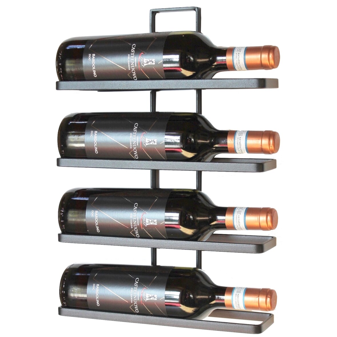 DanDiBo 2er Set Weinregal Metall Schwarz Wand 4-Wine erweiterbar Flaschenregal Flaschenablage Wandmontage