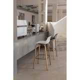 thumbnail of Lot de 2 tabourets de bar blancs style scandinave avec pieds effet bois en métal - Hauteur 66cm