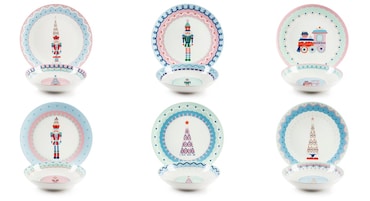 Excelsa servizio piatti 12 pezzi Xmas Sweet Pastels porcellana multicolore