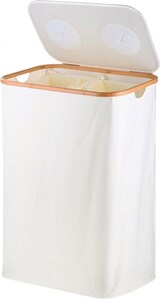 thumbnail of Relaxdays Pfandflaschen Sammelbehälter, 140 L, bis 60 Flaschen, 2 Innenbeutel, Flaschensammler für Glas & Plastik, weiß