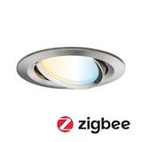 thumbnail of Paulmann LED Einbauleuchte Smart Home Zigbee Nova Plus Coin  schwenkbar  rund 84mm 50° 6W 470lm 230V dimmb Tunable White Eisen gebürstet 92961