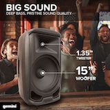 thumbnail of Enceinte active Gemini AS-2115BT-PK, Boomer 15", Puissance 2000W, USB SD Bluetooth RADIO FM, TWS, pied, microphone