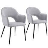 thumbnail of tectake Eetkamerstoel Sachel, fluweellook, gestoffeerd, 120 kg - lichtgrijs, Set van 2 - 405466