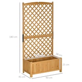 thumbnail of Outsunny arriate de jardín con enrejado jardinera con celosía macetero con soporte para trepadora cultivos plantas flores para patio 90x45x180 cm