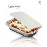 thumbnail of SET:  Alu-Schale + Deckel, Menüschale, 940ml, ungeteilt, rechteckig, 500 Stk, 21,8 x 11,3 x 5,4 cm