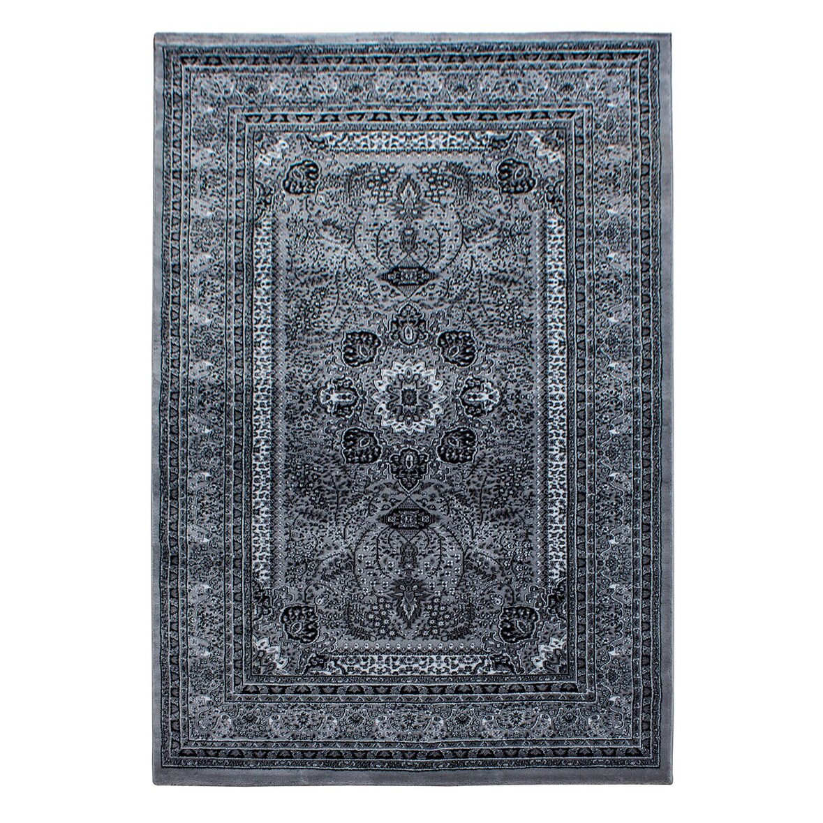 Carpetsale24 Orient Teppich 240x340 cm Grau, Klassisches Wohntextil im Landhausstil, stilvoll für großzügige Räume oder Wohnlandschaften