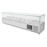 thumbnail of Mesa refrigerada para pizza, 1 porta, 7 gavetas massa, aço inox, mármore negro, 390 L, EN 60 x 40 cm, vitrine de ingredientes GN 1/4, Vaiotec 11265