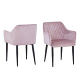 thumbnail of SIT Möbel Armlehnstuhl in rosa, Gestell aus Edelstahl, schwarz|B63 x T61 x H83 cm|02452-24|Serie SIT&CHAIRS
