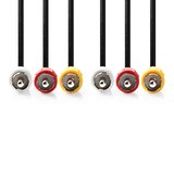 thumbnail of Nedis Composite-Videokabel - 3x Cinch-Stecker - 3x Cinch-Stecker - Vernickelt - 480p - 10.0 m - Rund - PVC - Schwarz - Umschlag