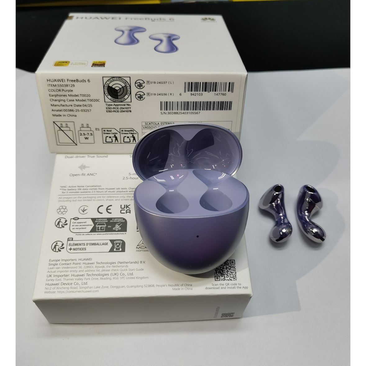 Huawei FreeBuds 6 In-Ear-Kopfhörer, Bluetooth, 36 Std. Musikwiedergabe, lila