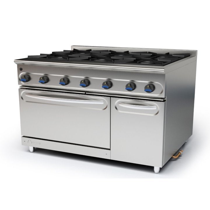 Cocina Industrial 6 fuegos con Horno a Gas serie 750