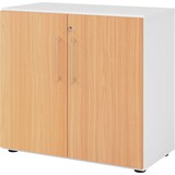 thumbnail of bümö Aktenschrank abschließbar, Büroschrank Holz 80cm breit in Weiß/Buche - abschließbarer Schrank mit Aktenregal für's Büro & Arbeitszimmer, Büro