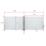 thumbnail of tectake Aluminium dubbele windscherm uitschuifbaar met oprolmechanisme - 200 x 600 cm, grijs - 402337