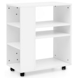 thumbnail of Regal WL5.694 Weiß 60 x 75 x 35  cm Regalwagen mit Rollen Holz, Schmales Küchen-Regal, Telefontisch Rollwagen Modern, Bücher-Regal schmal