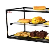 thumbnail of MBH - Vetrina espositiva neutra professionale Snack 92 cm 1 ripiani vetri dritti. Espositore neutro da banco porta brioches per bar e pasticceria.
