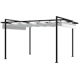 thumbnail of Outsunny pérgola 3x4 m gazebo cenador de jardín con techo retráctil de poliéster y 12 orificios de drenaje pérgola para patio terraza exterior