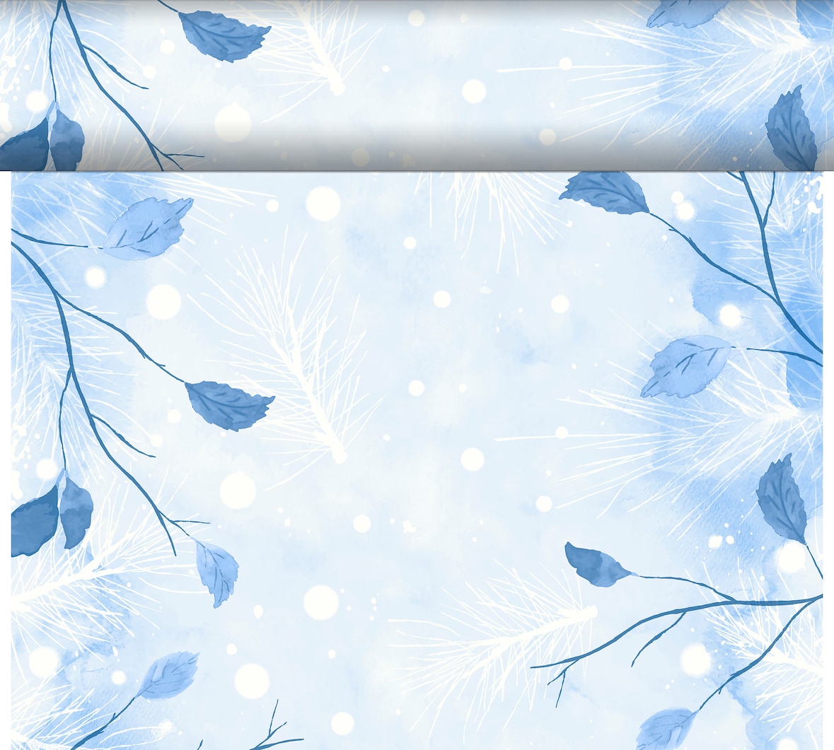 Duni Dunicel® Tête-à-Tête-Tischläufer 0,4 x 24 m Frosted Winter, 4 Stk/Krt (4 x 1 Stk)