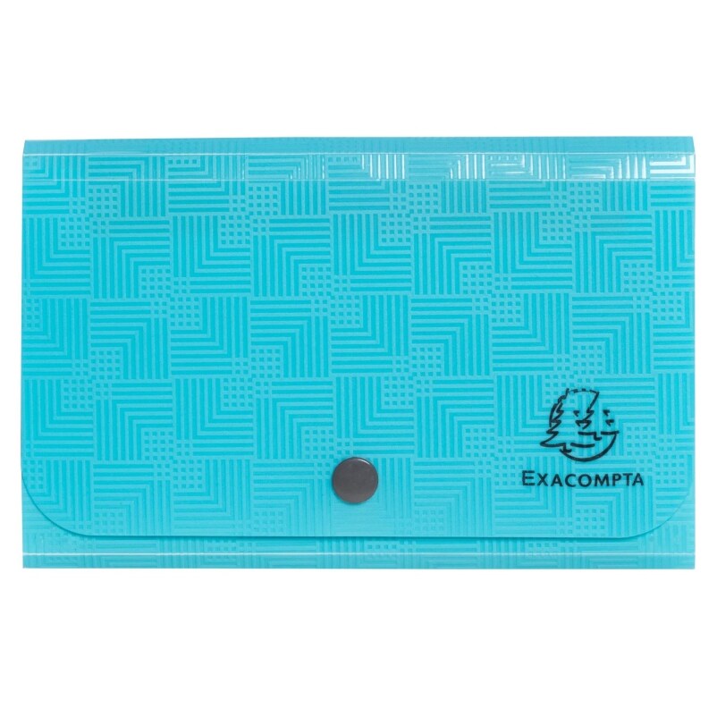 Lot de 6 Trieur valisette Pop'N Co A6, 6 compartiments, coloris cyan