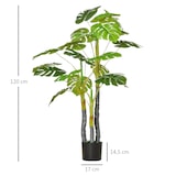 thumbnail of Planta artificial monstera en maceta altura 120 cm árbol tropical decorativo con 20 hojas para hogar salón dormitorio