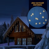 thumbnail of LED Lichtervorhang Eisregen Lichterkette Icicle 259 bernstein LED 11m Außen