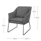 thumbnail of SVITA JOSIE Sessel gepolstert Beistellsessel braun Einzelcouch Relaxsessel Stoff