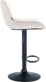 thumbnail of Décoshop26 - Set aus 2 ergonomisch geformten Drehhockern mit Ziernähten in cremefarbenem Samt und schwarzem Metallgestell 10_0006036