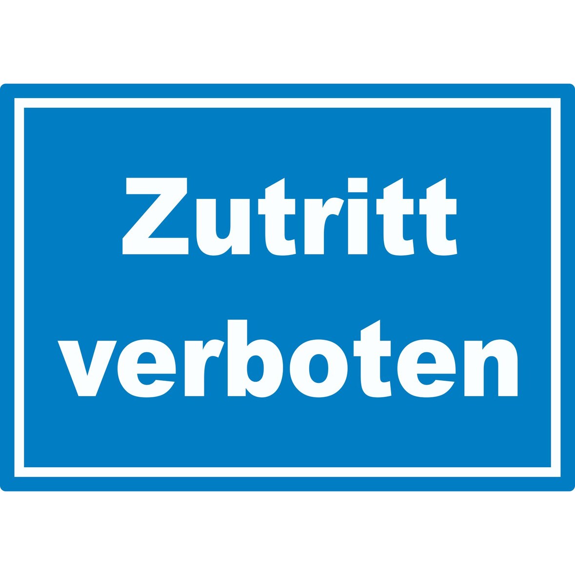 Zutritt verboten Schild weiß-blau A4 (210x297mm)