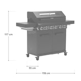 thumbnail of TAINO PLATINUM YAMARA DARK 6+2 Gasgrill Stahl 6 Brenner Sear-Burner Backburner