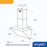 thumbnail of Exquisit Dunstabzugshaube 60cm, Touch-Bedienung, Gestensteuerung, Metallfettfilter, LED-Beleuchtung, Abluft, Umluft, KFD603-120 mattschwarz